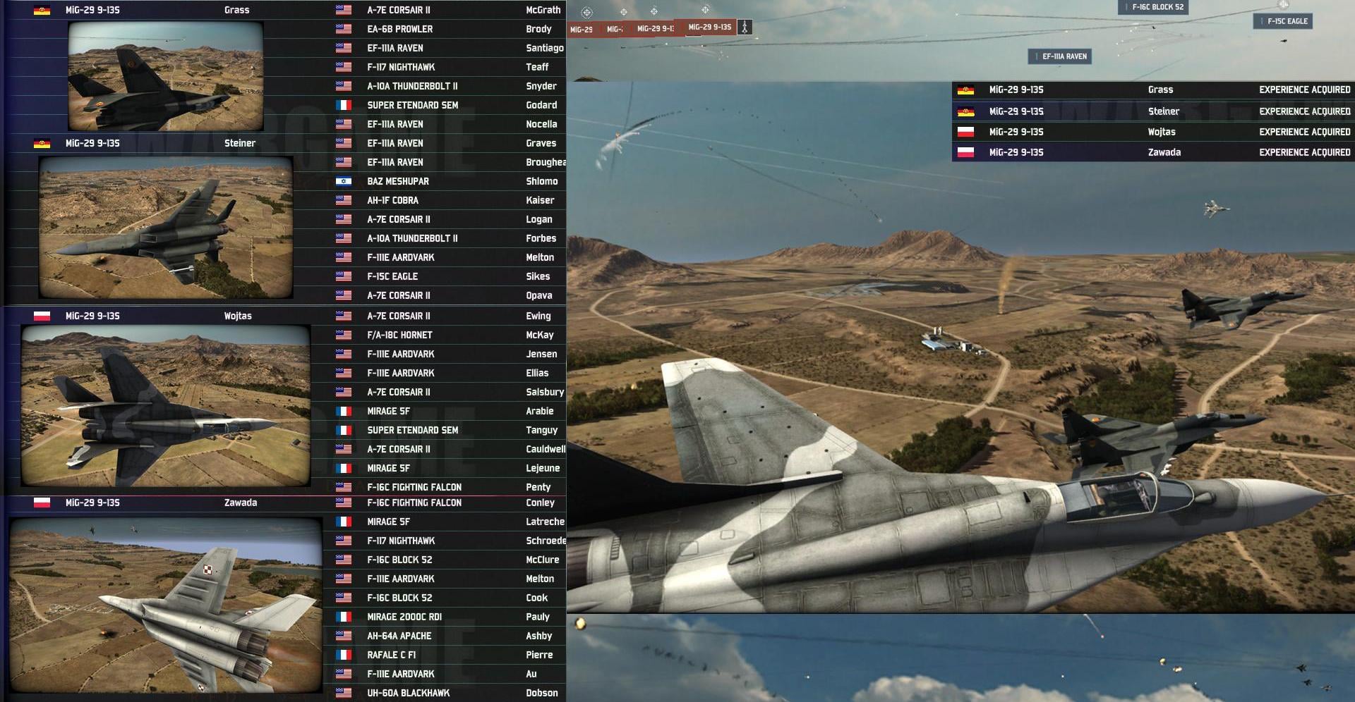 MiG-29(x4) all survive and destroy many aircraft